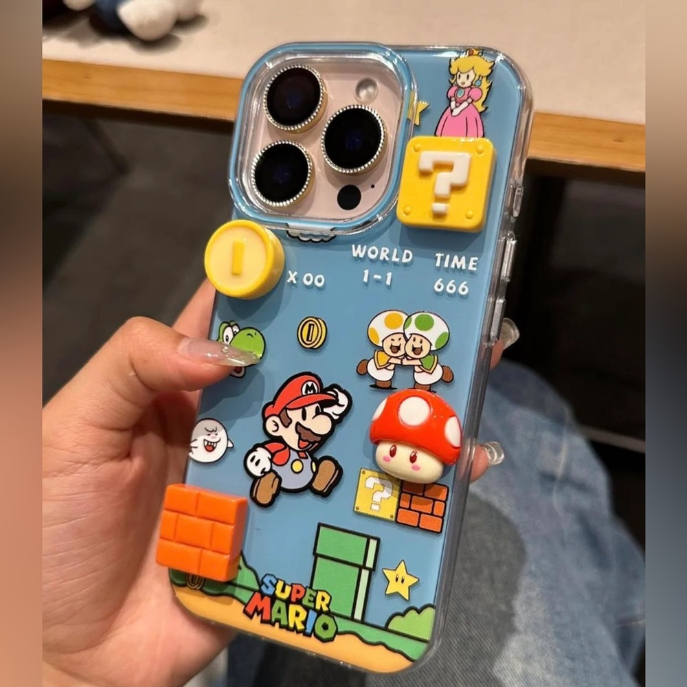 Nintendo Super Mario Blue Phone Case for iPhone 14 and 15 Pro max